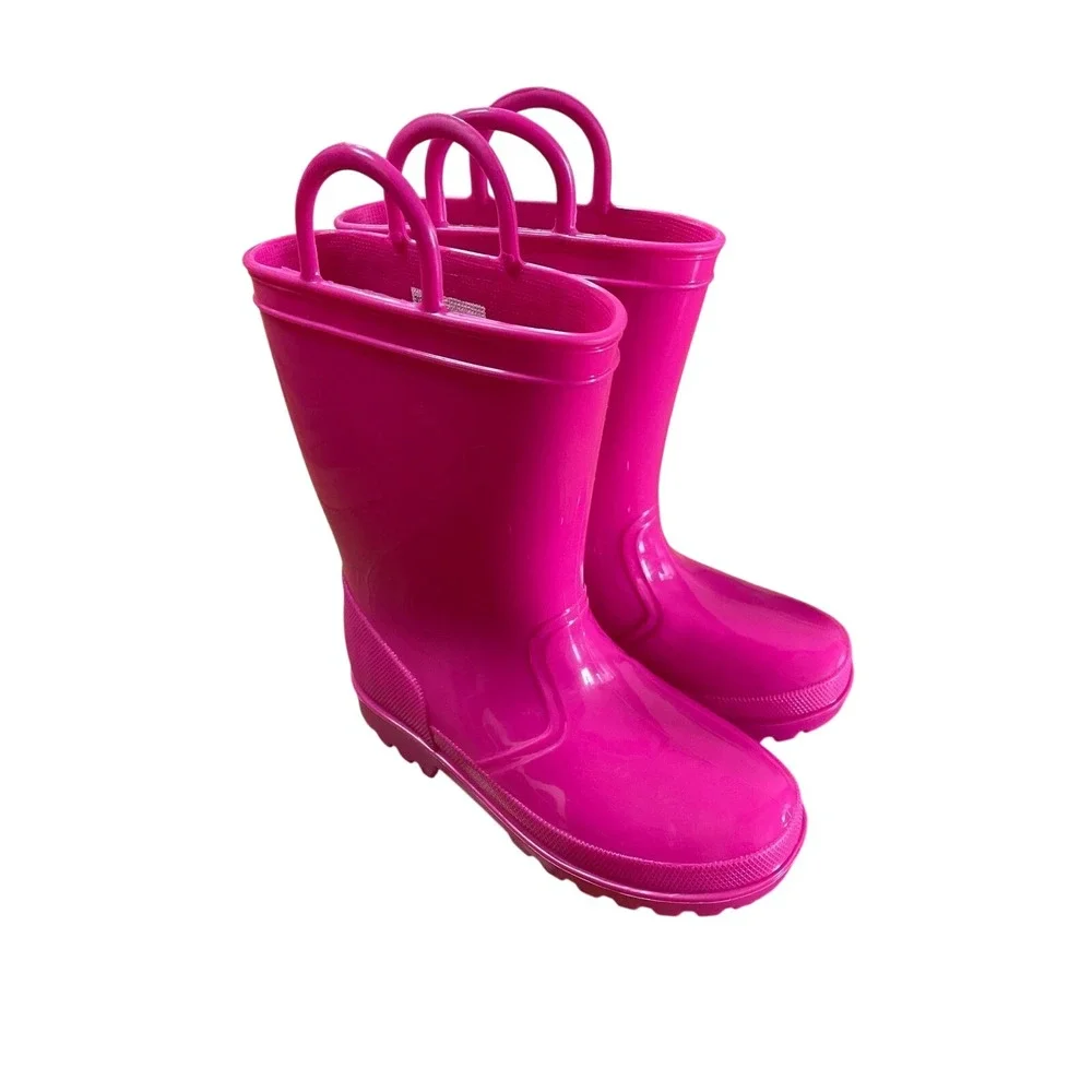 Stormy Mountain‎ Pink Rubber Rain Boots Size 11M Waterproof pull On Handles